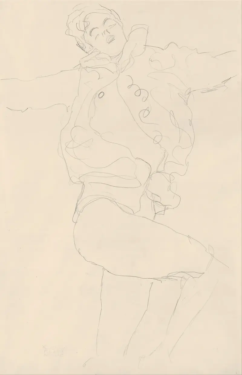 Dancing Woman with Cape av Gustav Klimt