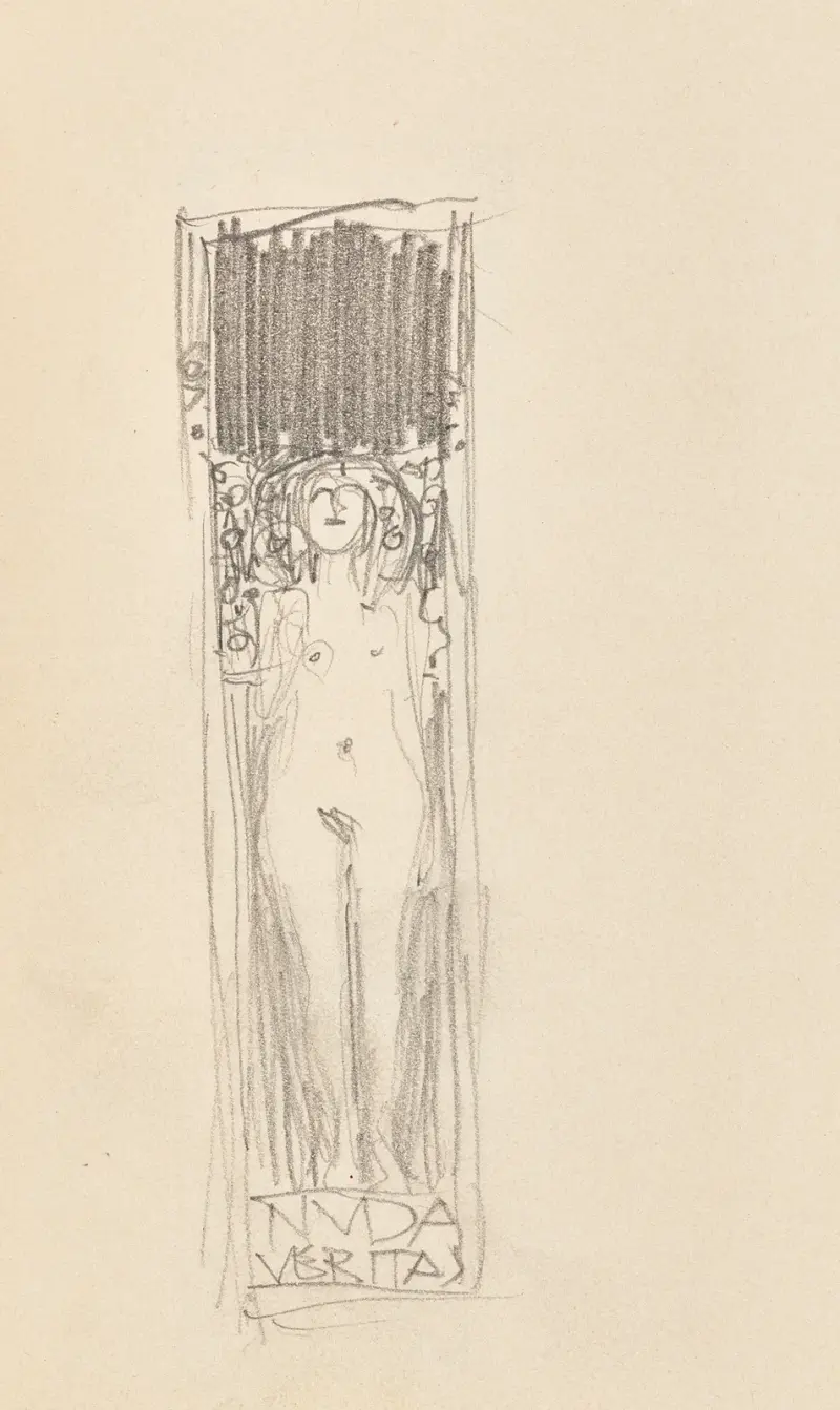 Studie für das Gemälde „Nuda Veritas“ von Gustav Klimt