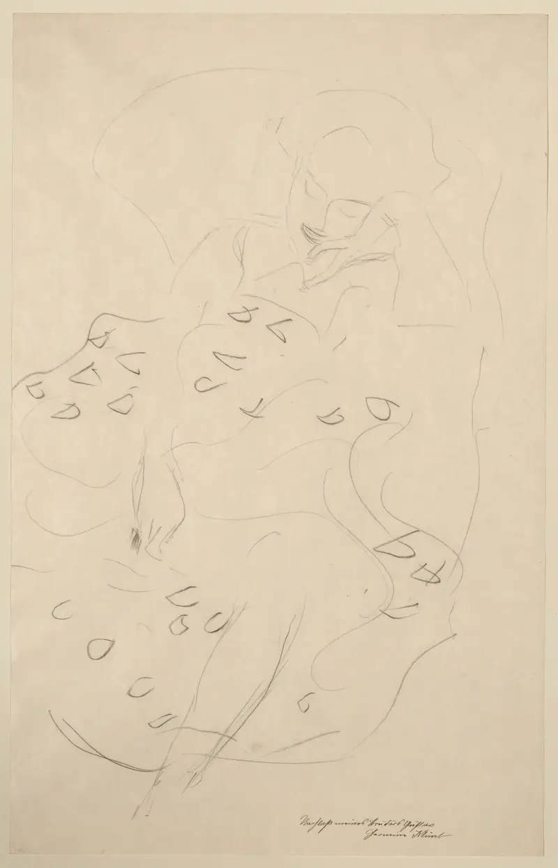 Sitzendes Mädchen auf einem Stuhl von Gustav Klimt