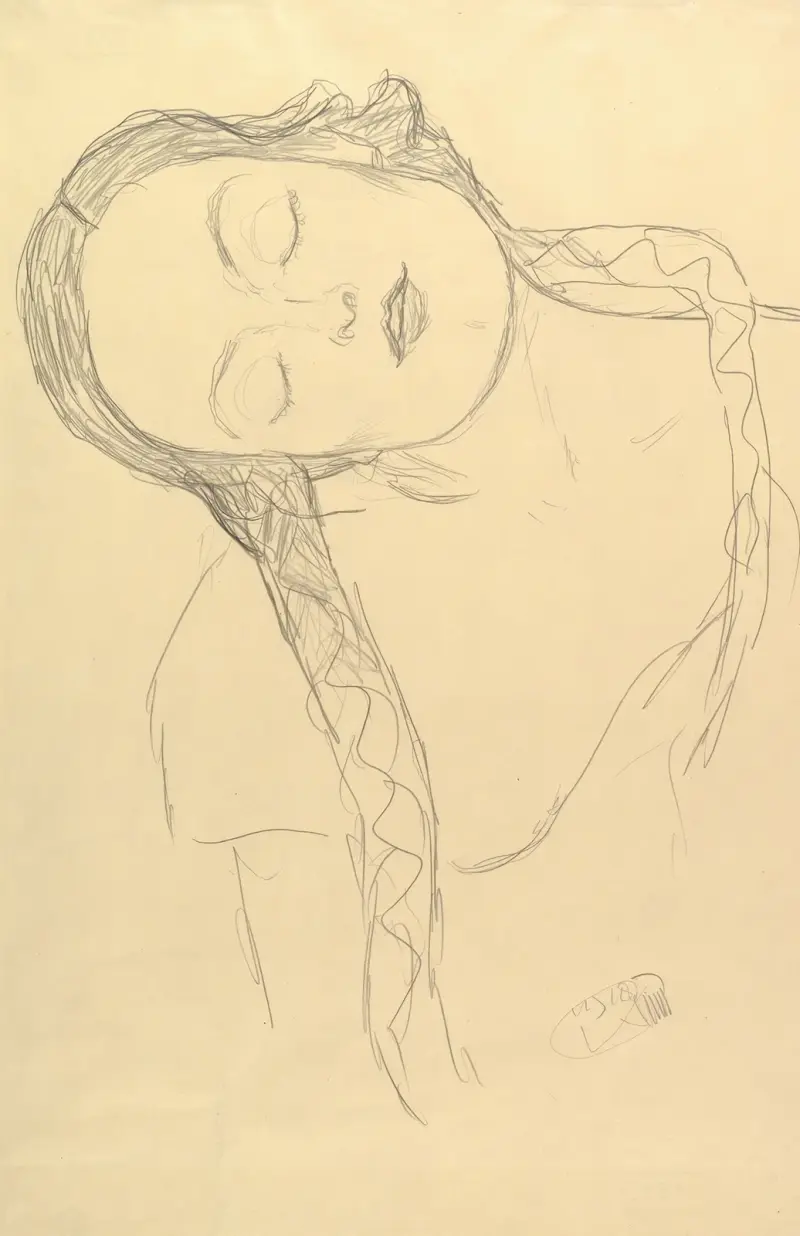 Halbfigur einer jungen Frau von Gustav Klimt