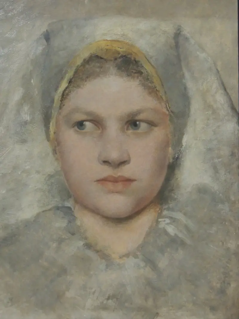 Huvudstudie av en flicka av Gustav Klimt