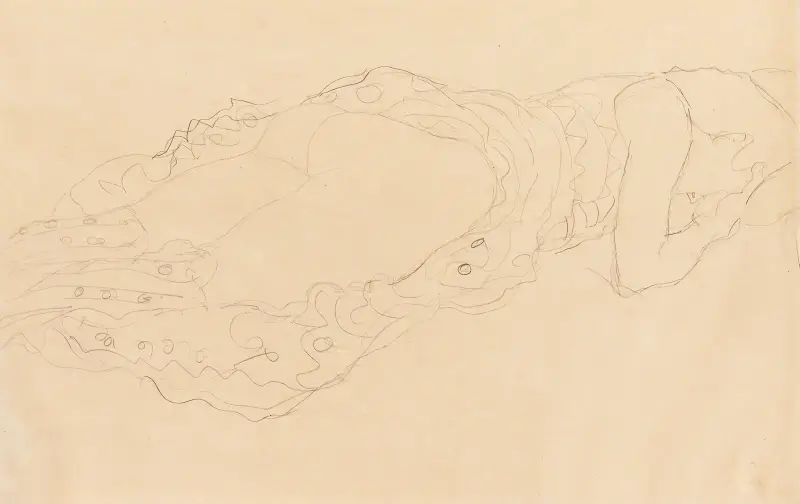 Liegende (Reclining Nude) av Gustav Klimt