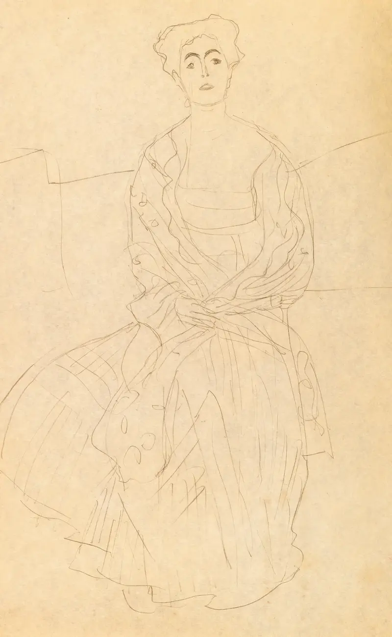 Margaret Stonborough-Wittgenstein sitzend Studie av Gustav Klimt