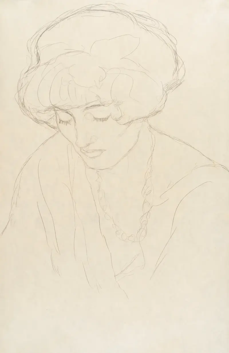 Mit gesenktem Blick av Gustav Klimt