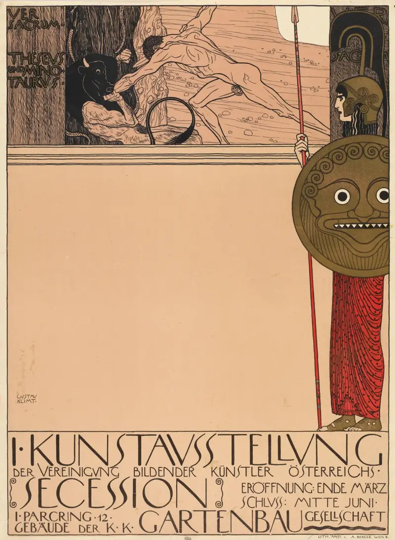 Plakat der 1. Ausstellung der Secession av Gustav Klimt