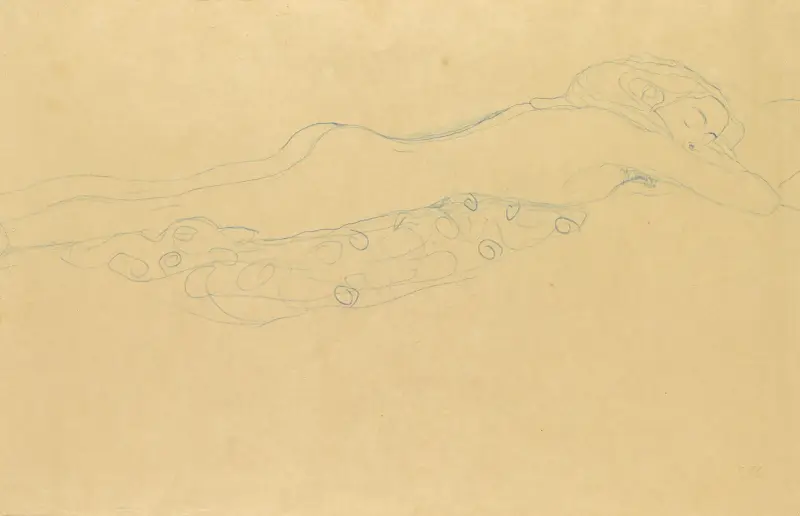 Skizze zu Wasserschlangen II von Gustav Klimt