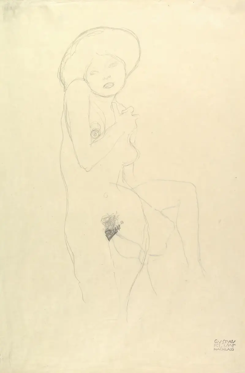 Standing Nude av Gustav Klimt