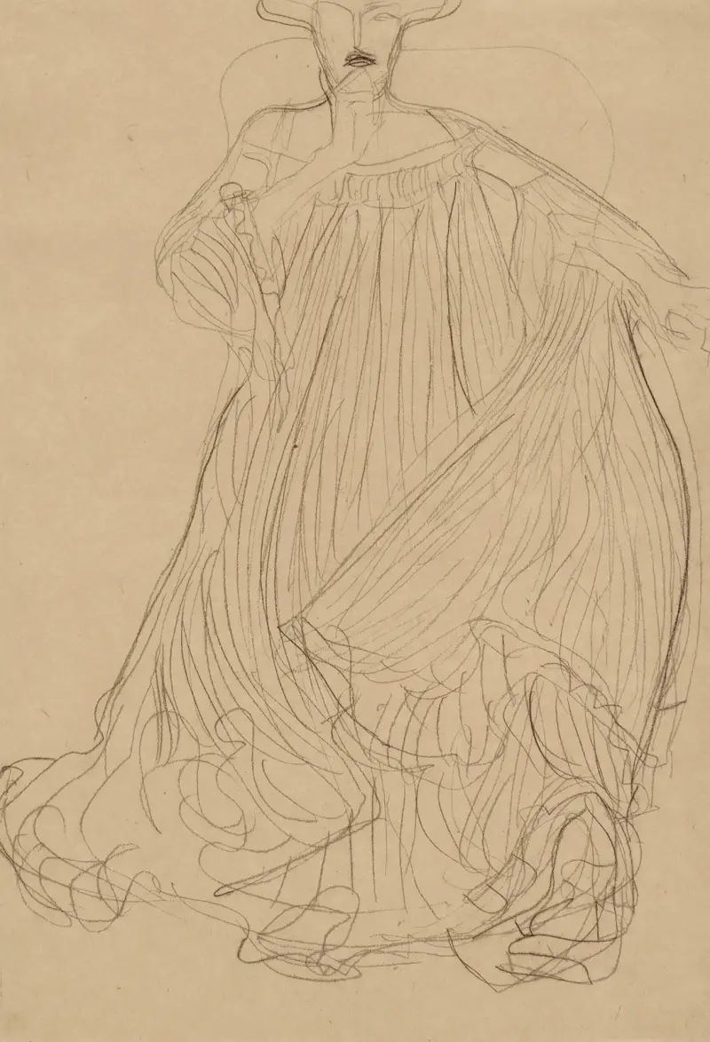 Study for Portrait I of Adele Bloch-Bauer, 1903 – nr 1 av Gustav Klimt