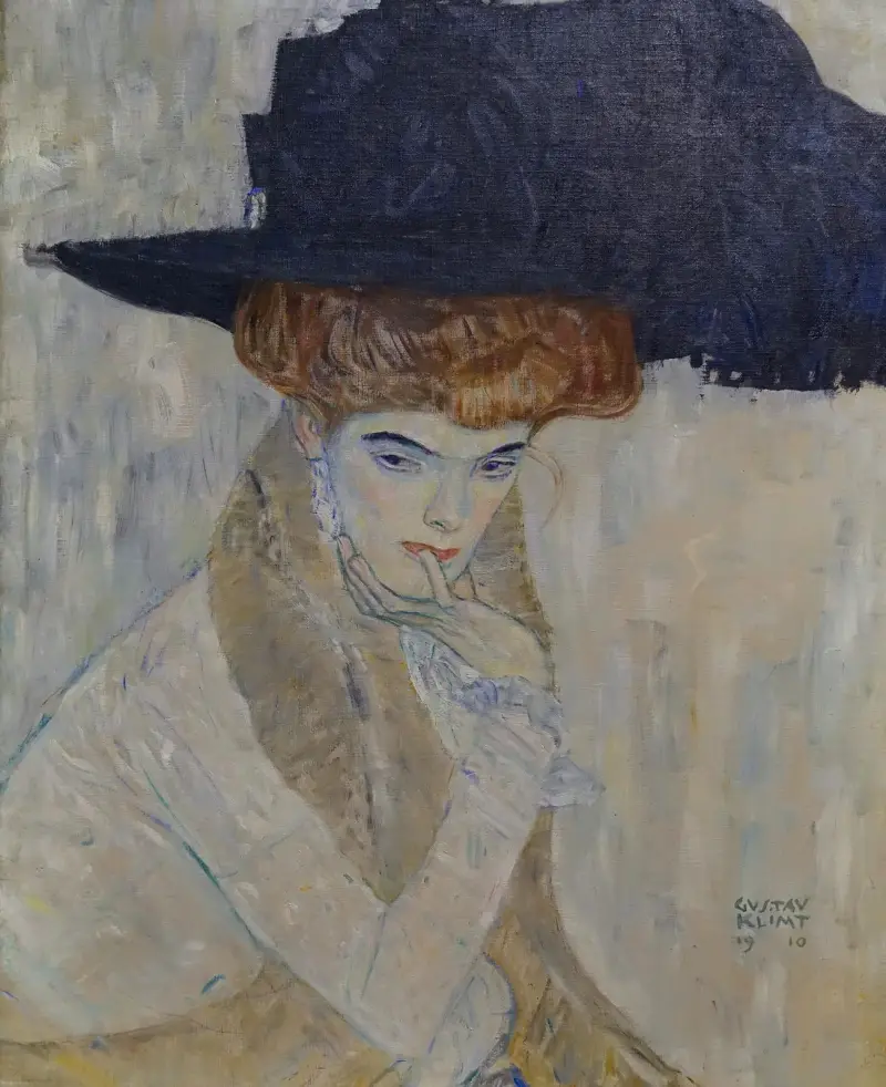 Černý péřový klobouk, Gustav Klimt