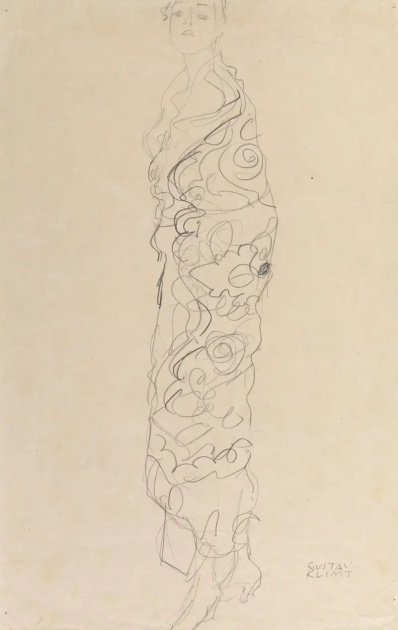 Kvinna i kimono av Gustav Klimt