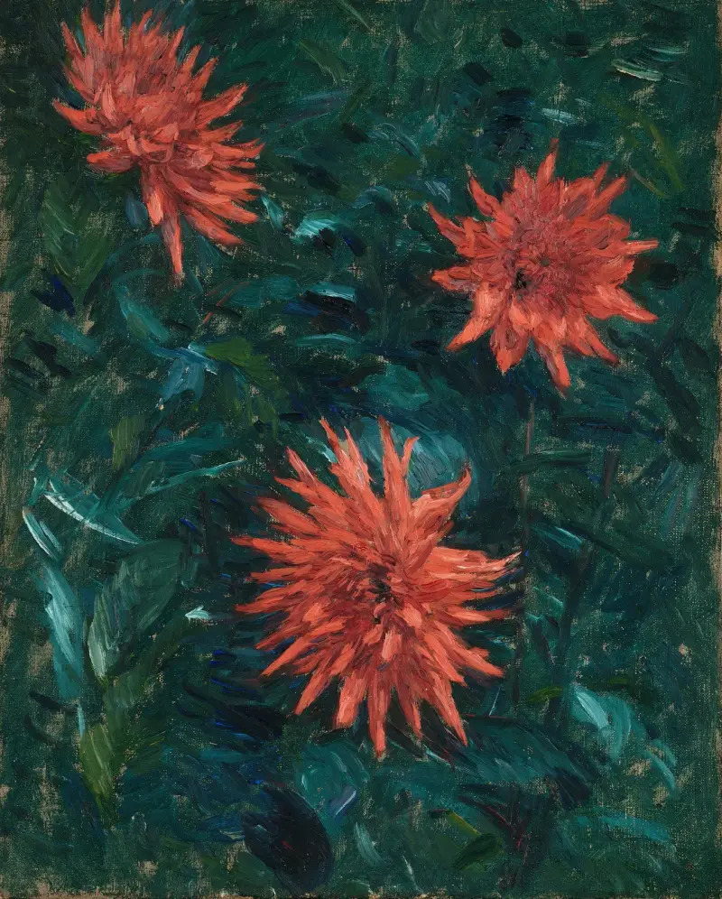 Blomsterstudie, trädgården vid Petit Gennevilliers av Gustave Caillebotte