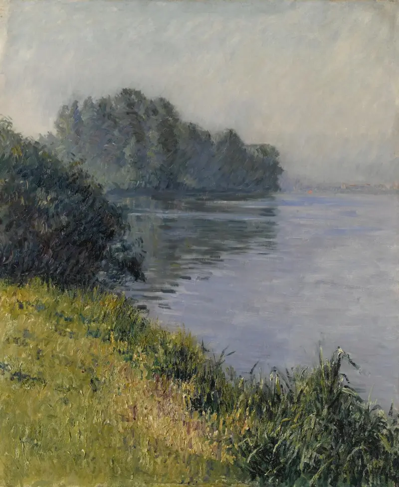 Die Seine bei der Île Marante im nebligen Wetter von Gustave Caillebotte