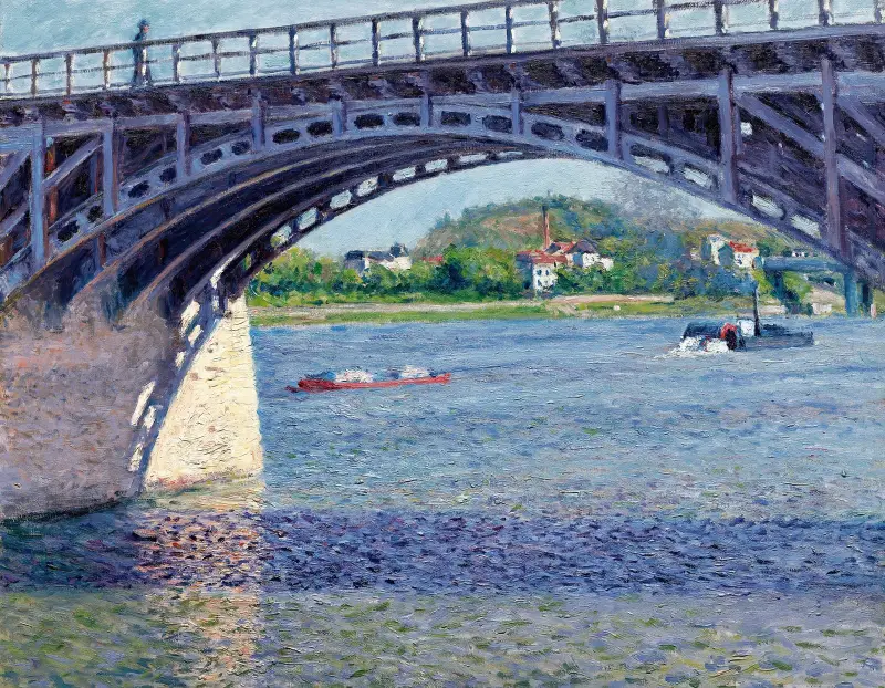 Bron i Argenteuil och Seine av Gustave Caillebotte