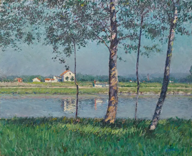 Seinens strand vid Petit-Gennevilliers av Gustave Caillebotte