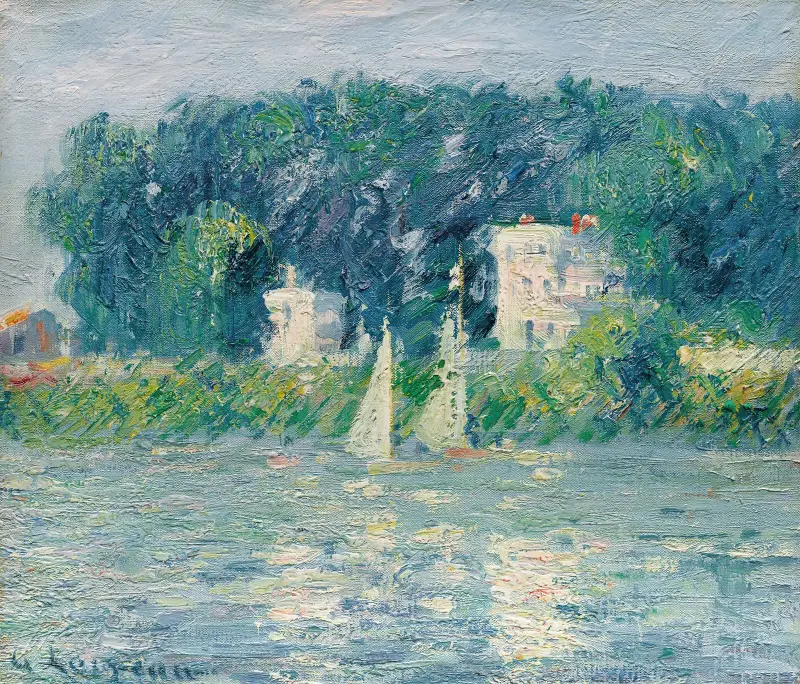 Segelbåtar på Oise av Gustave Caillebotte