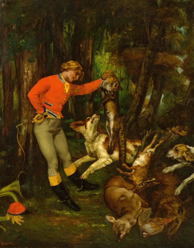 After the Hunt av Gustave Courbet