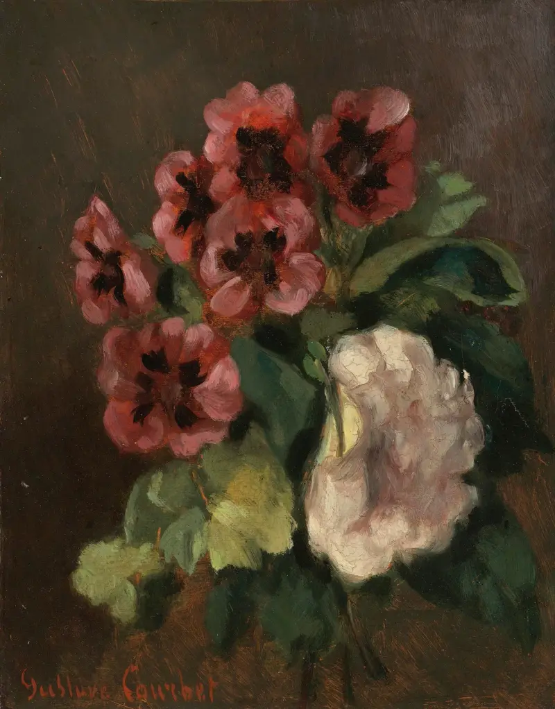Blombukett av Gustave Courbet
