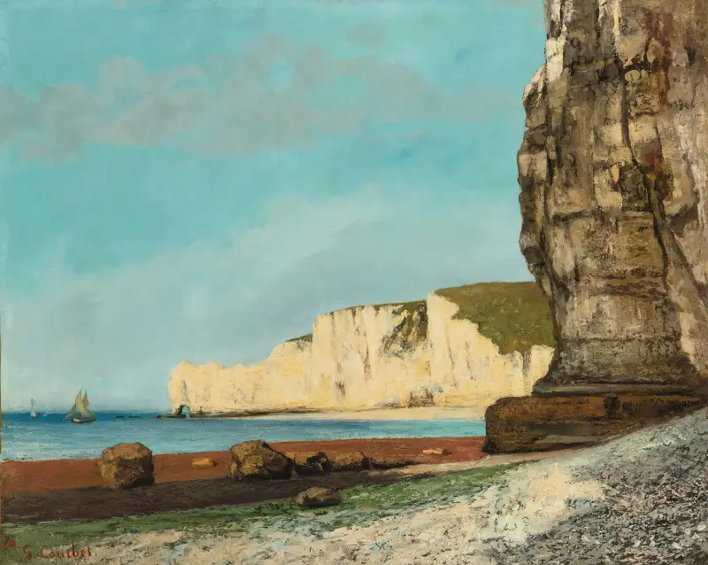 Étretat; Klipporna av Gustave Courbet