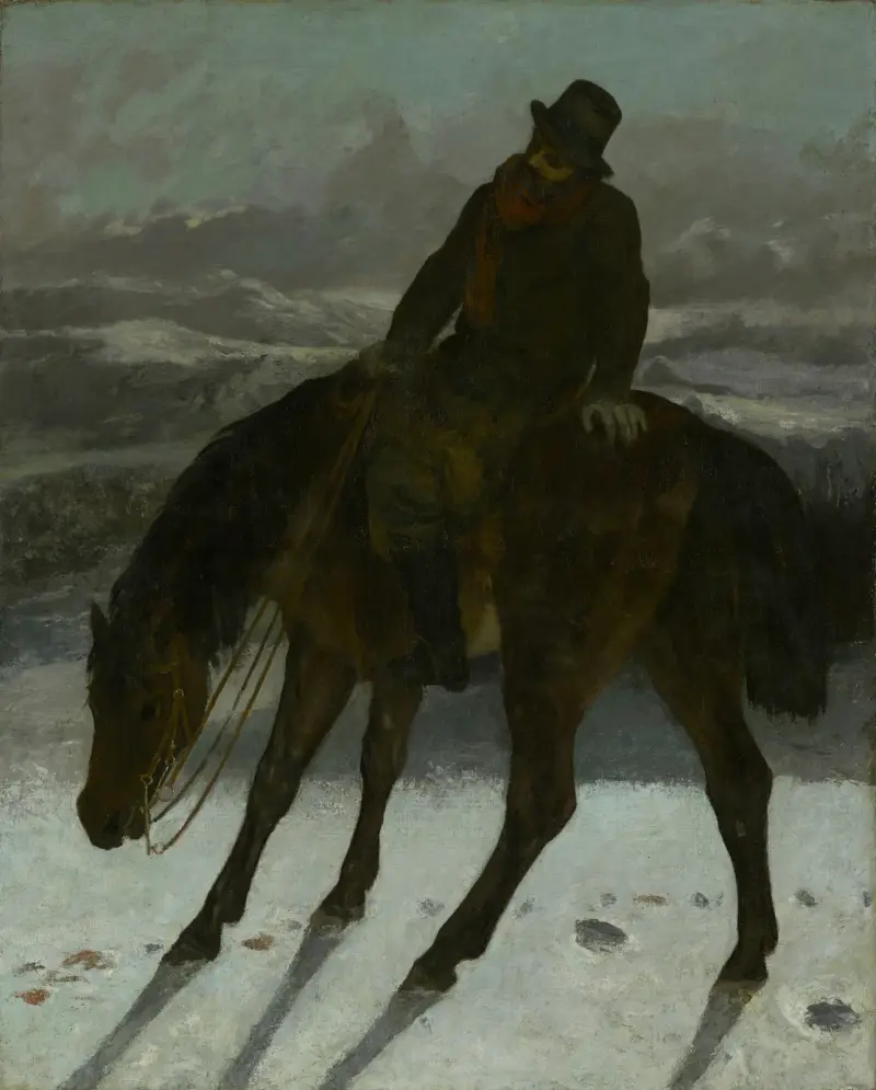 Hunter on Horseback av Gustave Courbet