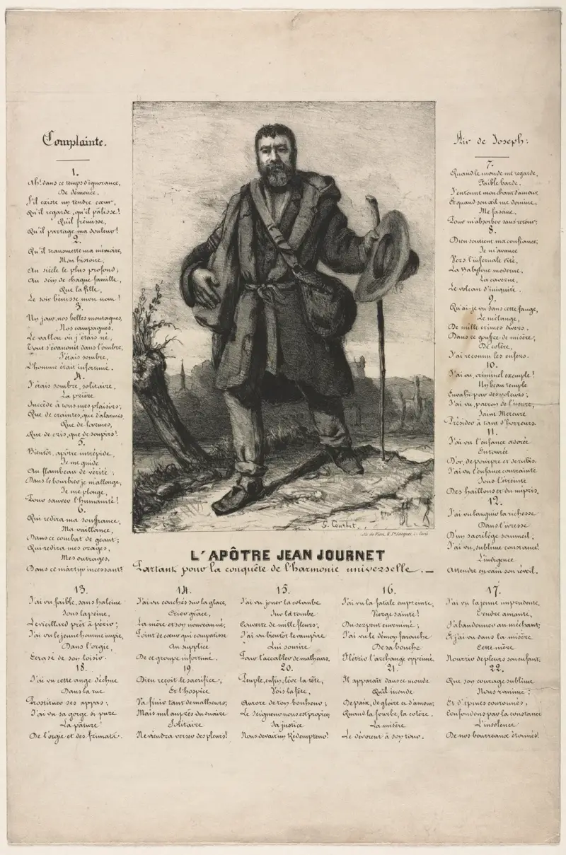 Jean Journet bricht auf, die universelle Harmonie zu erobern von Gustave Courbet