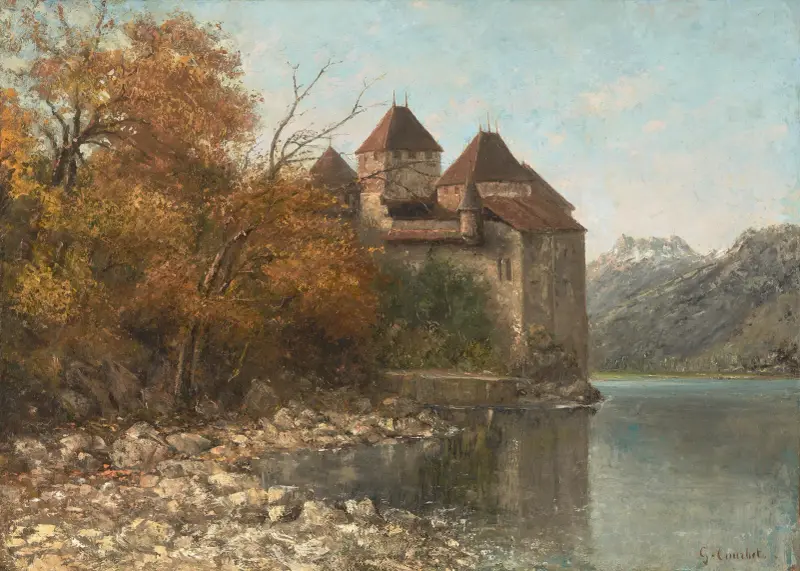 Slottet Chillon, Genèvesjön – nr 1 av Gustave Courbet