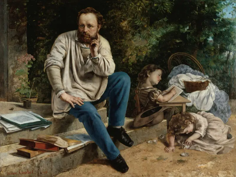 Pierre-Joseph Proudhon och hans barn 1853 av Gustave Courbet