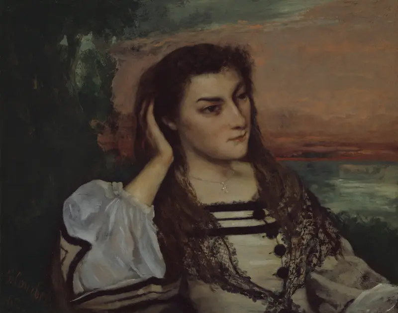 Reverie (Portrait of Gabrielle Borreau) av Gustave Courbet