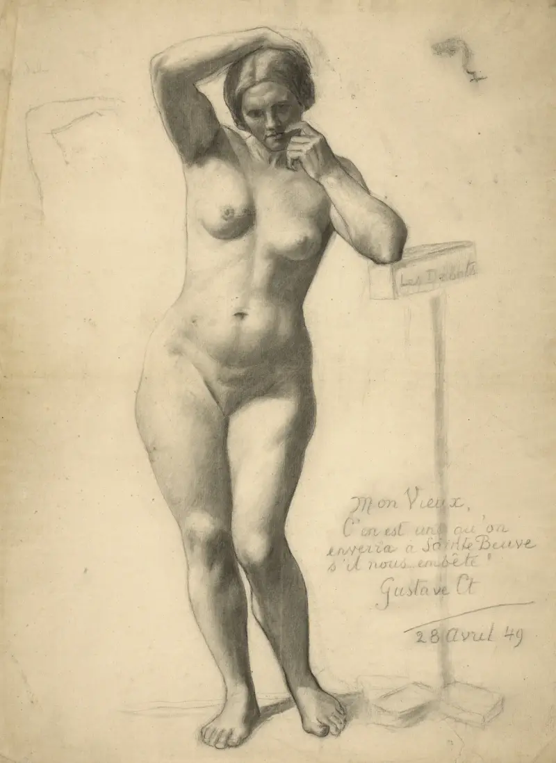 Standing Female Nude av Gustave Courbet