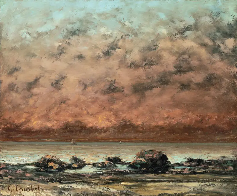 De svarta klipporna vid Trouville av Gustave Courbet