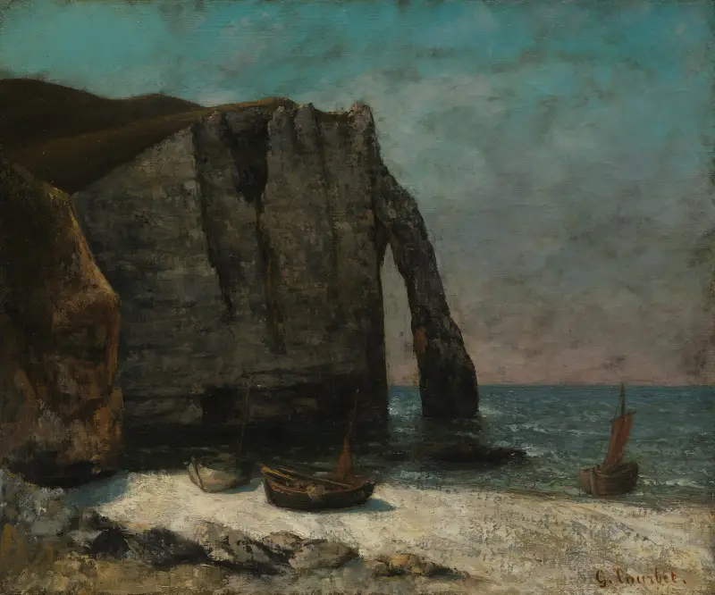 The Cliff at Étretat av Gustave Courbet