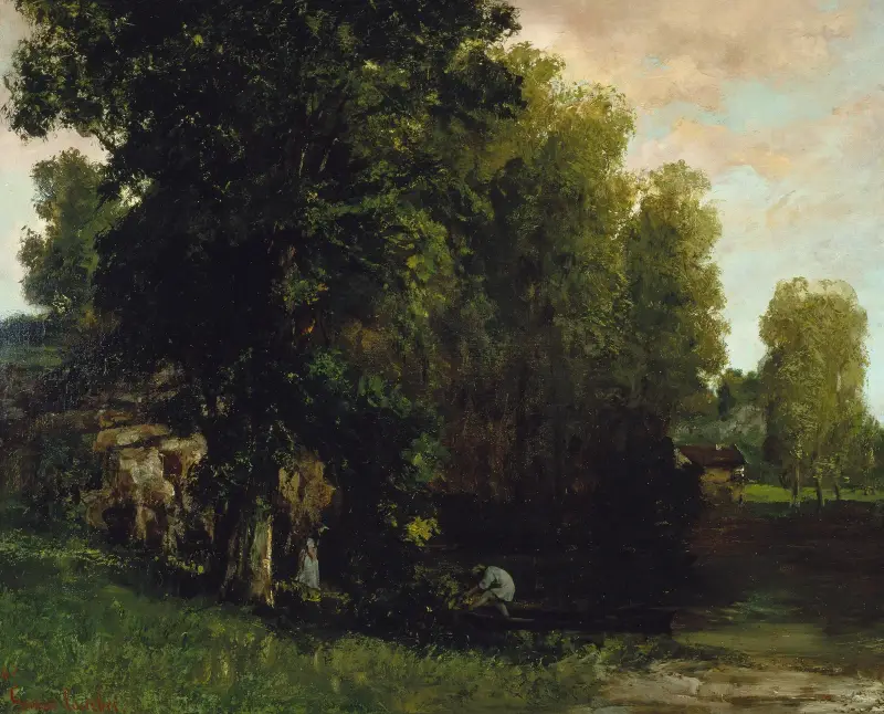 Vid dammens kant av Gustave Courbet