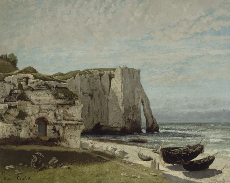 Klipporna vid Étretat efter stormen av Gustave Courbet