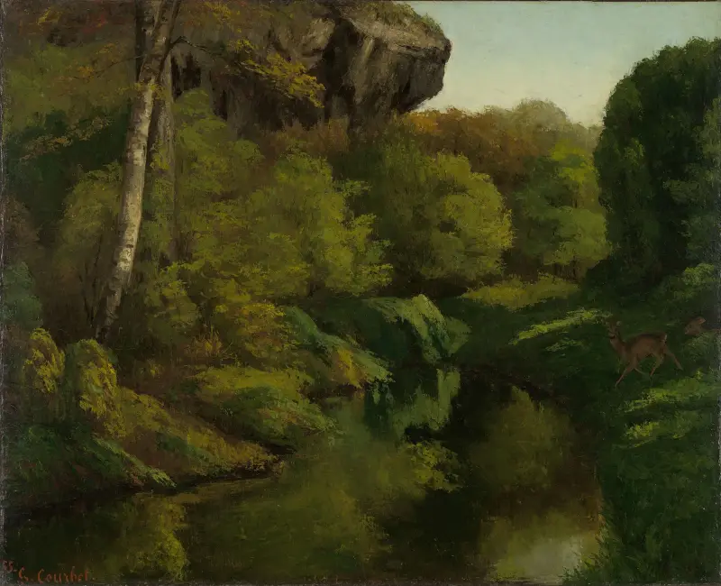 Waldlandschaft in Fontainebleau von Gustave Courbet