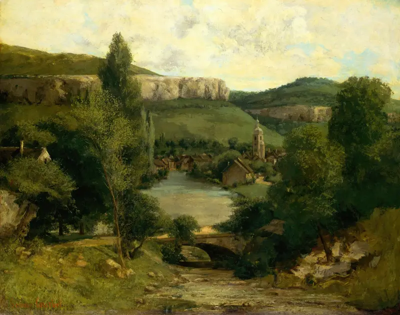 Vy över Ornans av Gustave Courbet