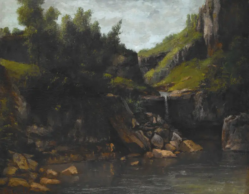 Wasserfall in felsiger Landschaft von Gustave Doré