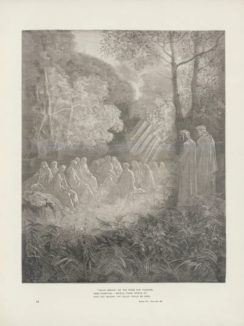 Dantes vision av skärselden och paradiset, plansch 13 av Gustave Doré