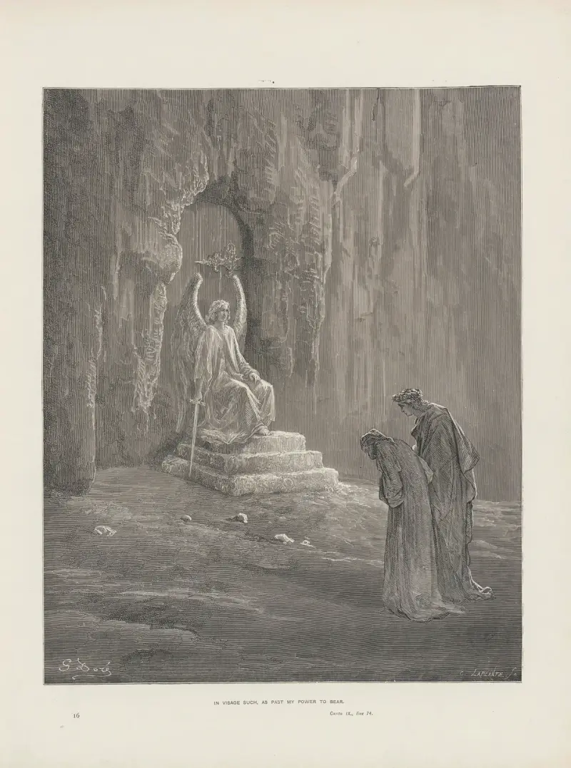 Dantes vision av skärselden och paradiset, plansch 16 av Gustave Doré
