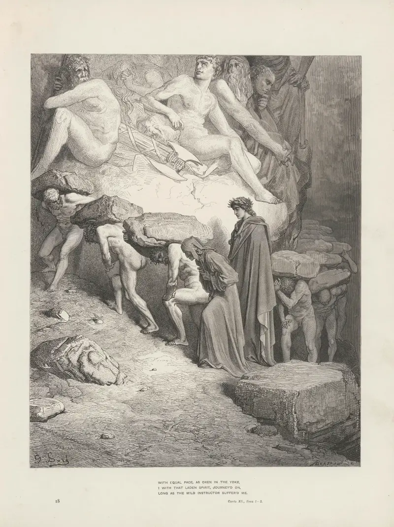 Dantes vision av skärselden och paradiset, plansch 18 av Gustave Doré