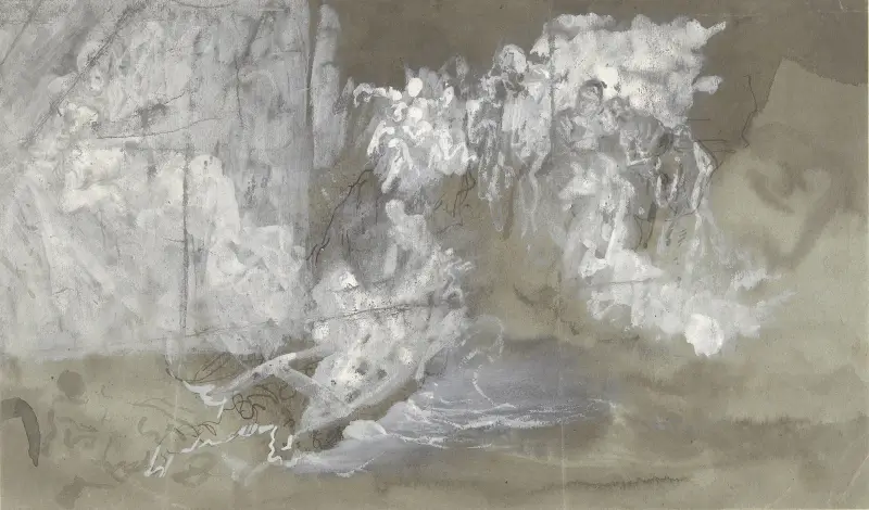 Moln där figurer svävar av Gustave Doré
