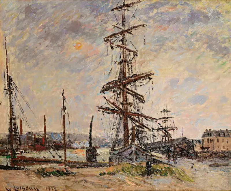 Boote am Kai in Le Havre von Gustave Loiseau