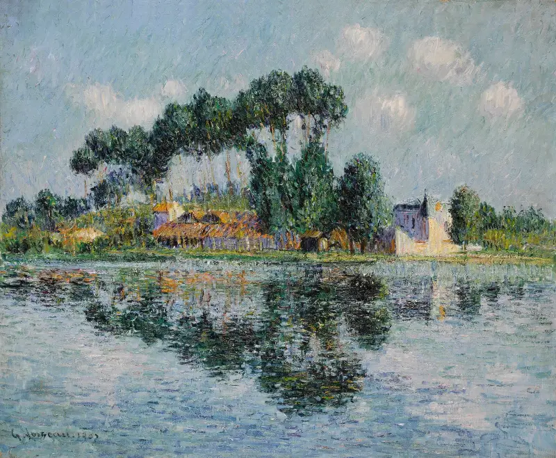 Popplar vid Yonnes stränder av Gustave Loiseau
