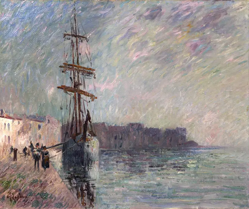 Segelboot im Hafen von Ferrière, Les Martigues von Gustave Loiseau