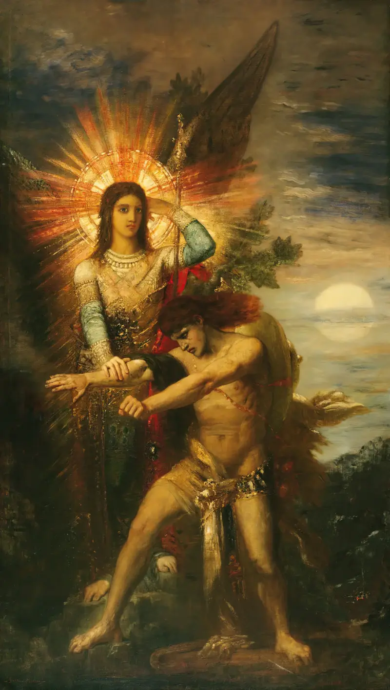 Jakub a anděl, Gustave Moreau