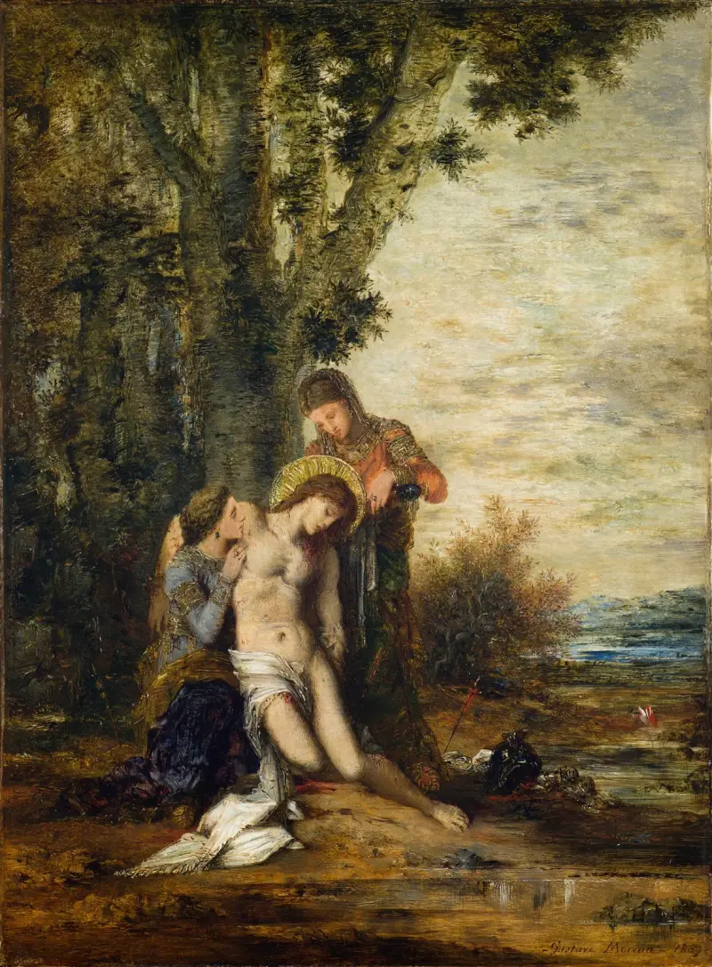 Den martyrade helige Sebastian av Gustave Moreau