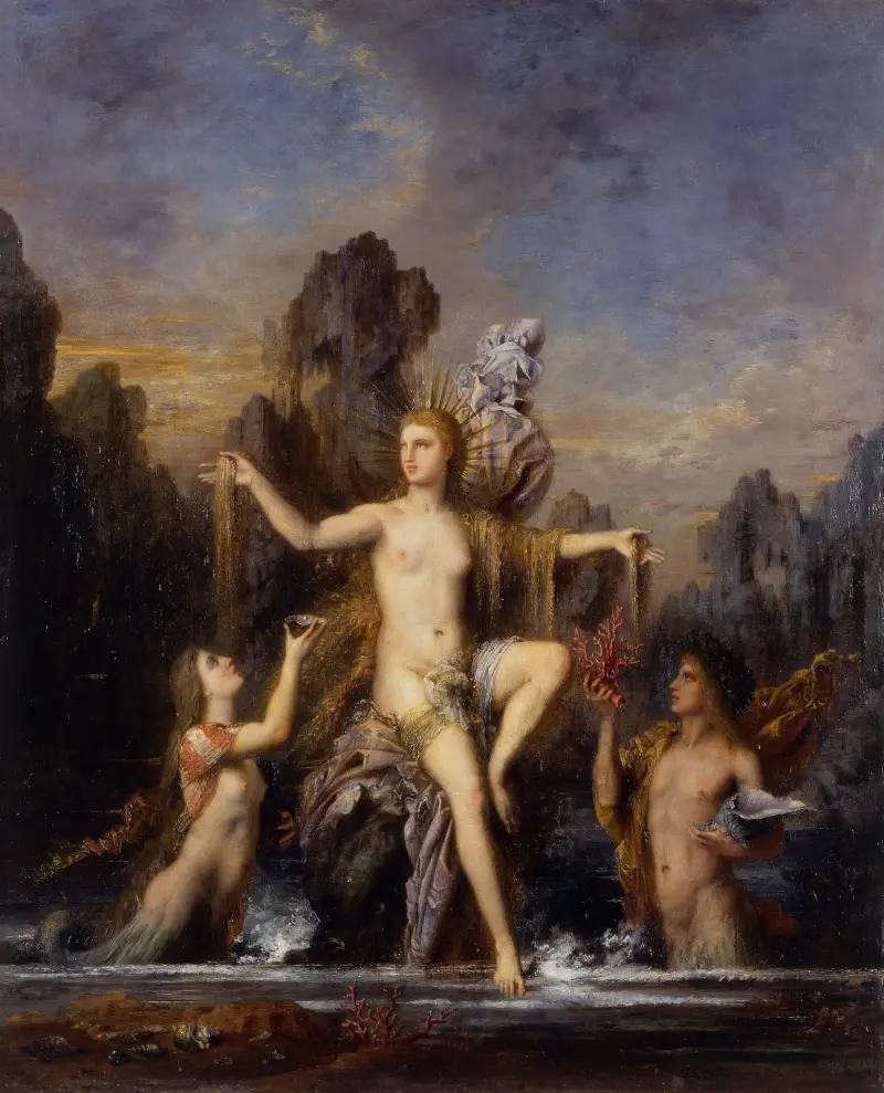 Venus stiger ur havet av Gustave Moreau