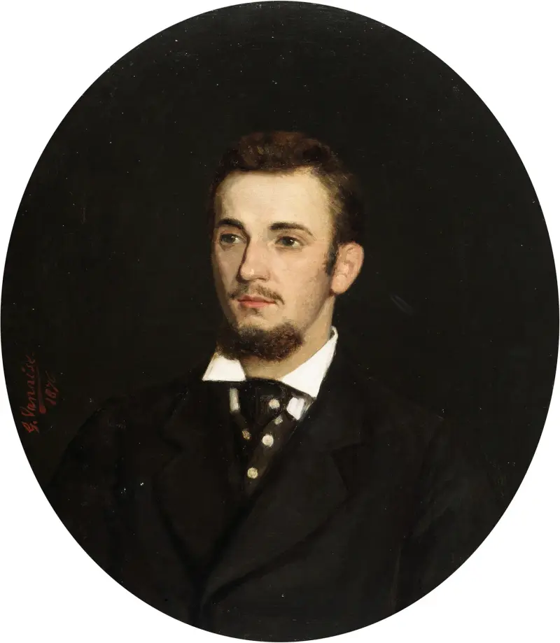 Porträtt av en man, 1876 av Gustave Vanaise