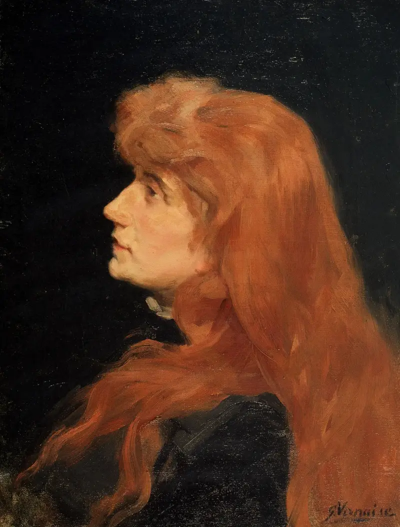 Porträtt av Anna Rodenbach, poeten Georges Rodenbachs hustru av Gustave Vanaise