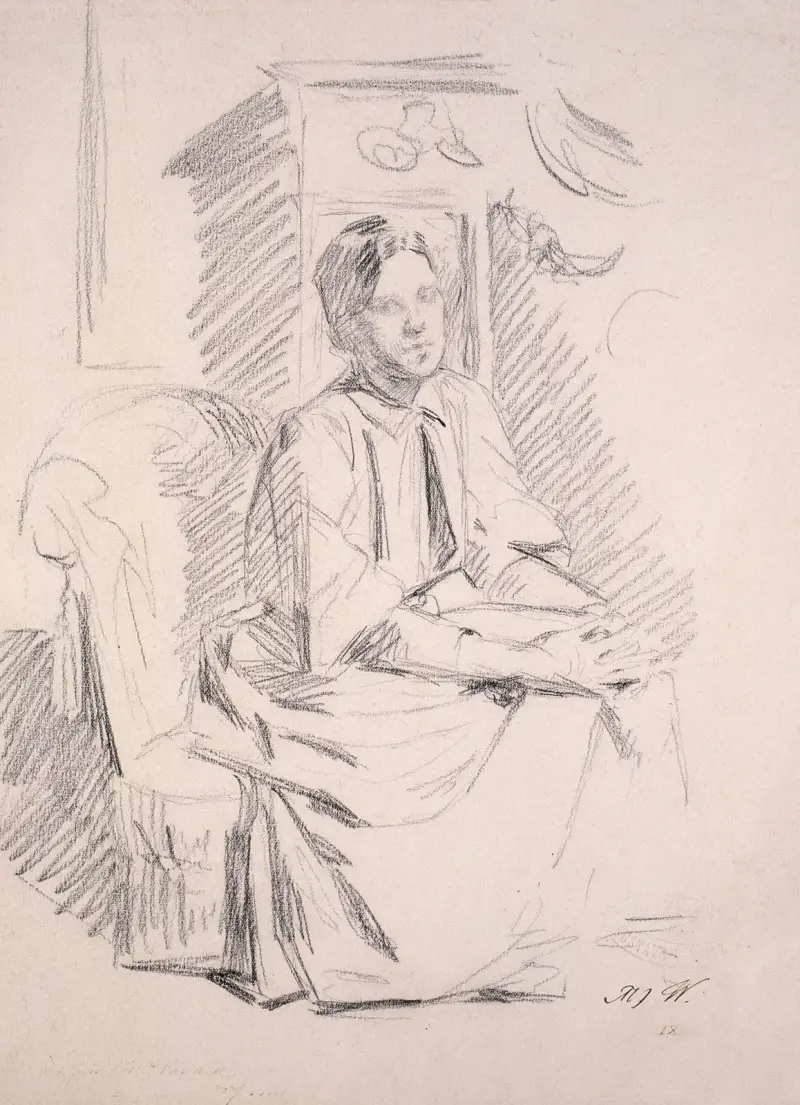 Porträtt av Marie De Coster, konstnärens hustru – nr 1 av Gustave Vanaise