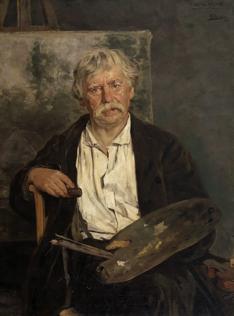 Porträtt av konstnären César De Cock av Gustave Vanaise
