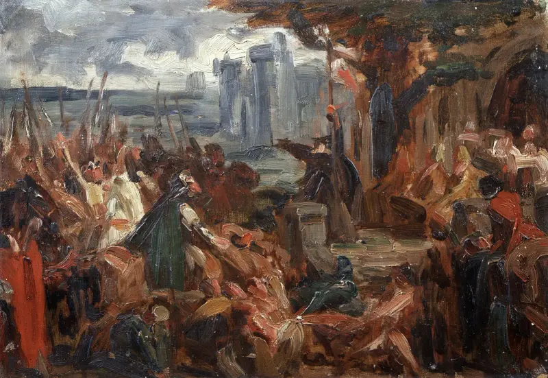 Studie zu 'Peter der Einsiedler predigt den ersten Kreuzzug' von Gustave Vanaise